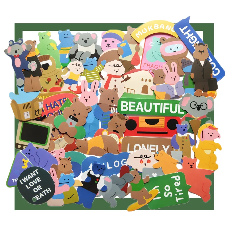 

50Pcs Cartoon Adventure Bear Waterproof Girl Stickers Skateboard Suitcase Guitar Graffiti DIY Sticker Children Classic Gift