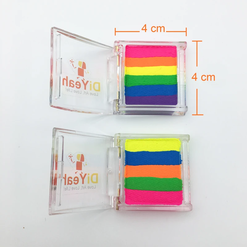 neon as picture DiYeah, радужная краска для лица, макияж для тела, безопасная водная краска, неоновая расколотая краска для торта, инструмент для тела на Рождество, Хэллоуин, день рождения, вечеринку, 10 г - Цвет: neon as picture