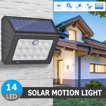 

14LED Solar Motion Sensor Wall Light Outdoor Waterproof Garden Street Lamp Support Dropshipping