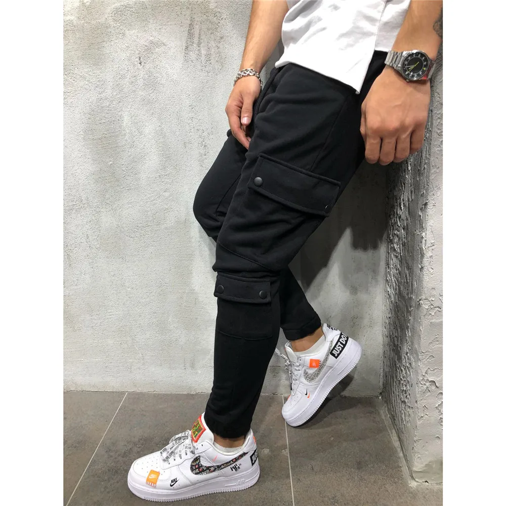 Winter Pants Trousers Men Joggers Streetwear Cloth Cargo Cotton Autumn And Multiple-Pockets