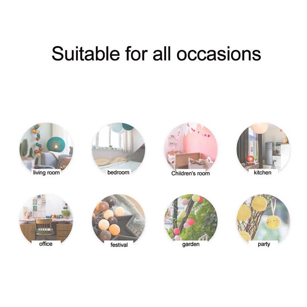 Romantic Fairy String Light Cotton Ball Outdoor 20LED Durable Yard Fairy Light Super Bright Fairy String Wedding Landscape Lamp