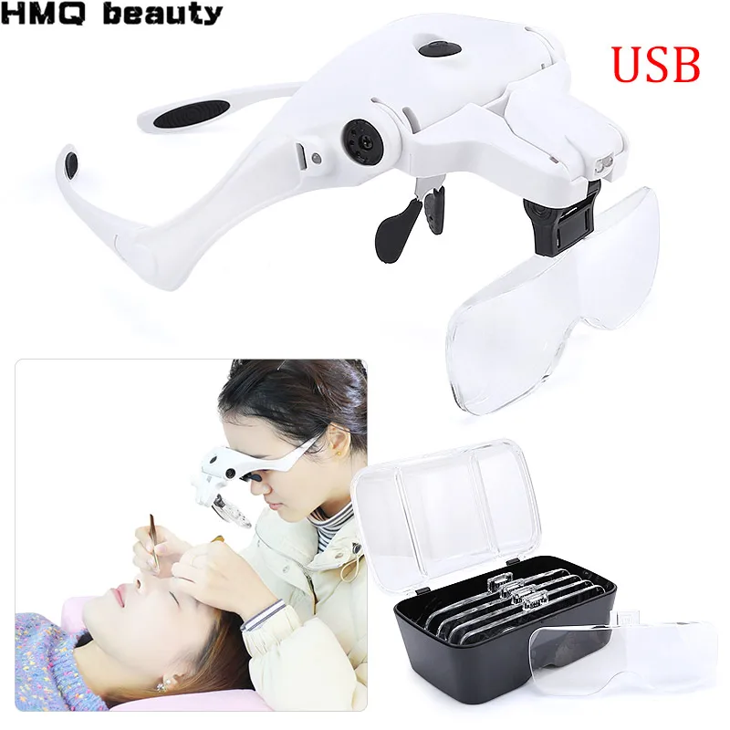 LashMagnifyingGlass5LensUSBWithLEDLightlampAdjustable