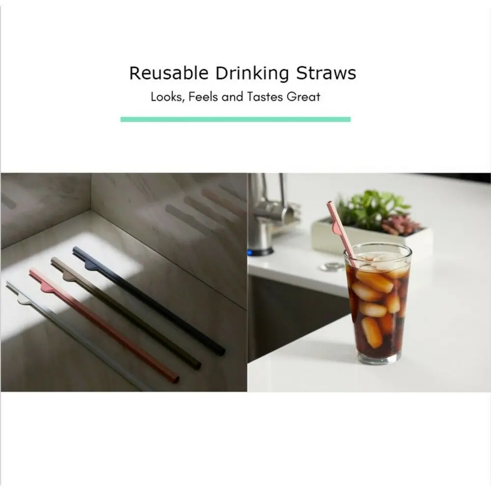 5Pcs Reusable Colorful Straws Eco-friendly ABS Plastic Drinking Straws Slide-apart Detachable Easy-Clean Straw
