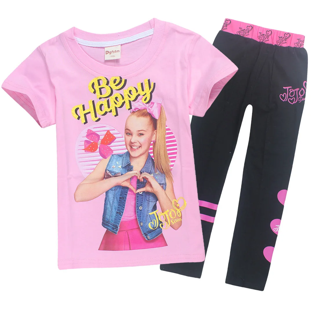 Коллекция года, летние детские футболки с рисунком JOJO SIWA хлопковые футболки с круглым вырезом для маленьких девочек комплекты с короткими рукавами для мальчиков и девочек футболки