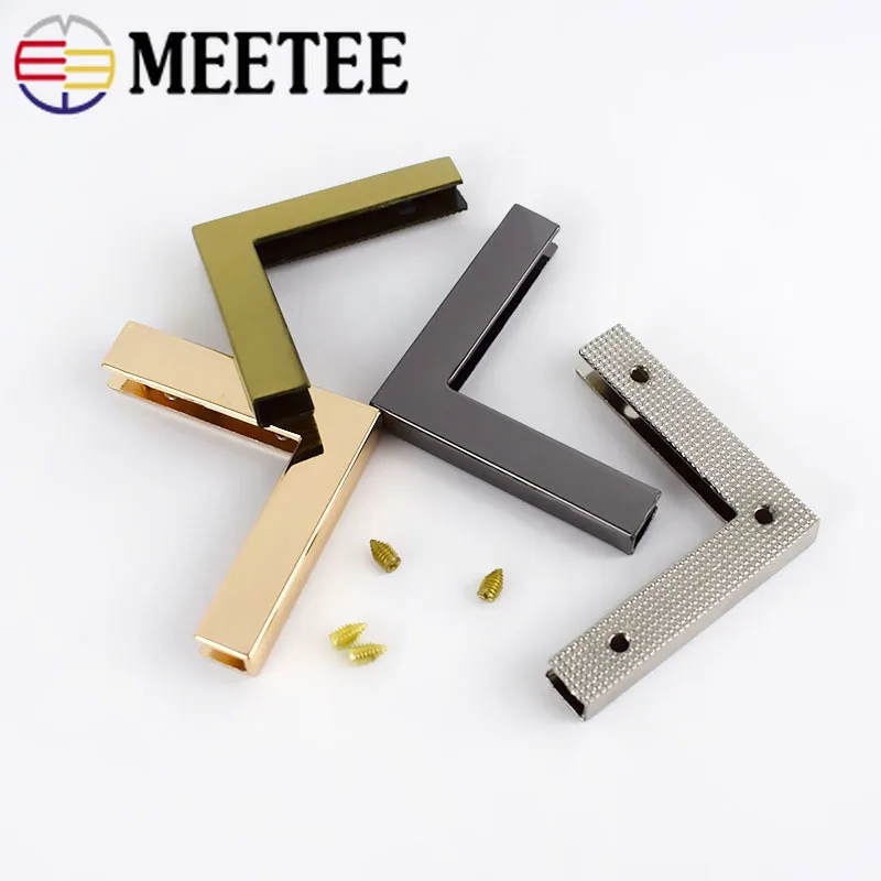 Meetee 4/10 шт 40 мм Защитная угловая сумка с пряжкой окантовка металлические кнопки