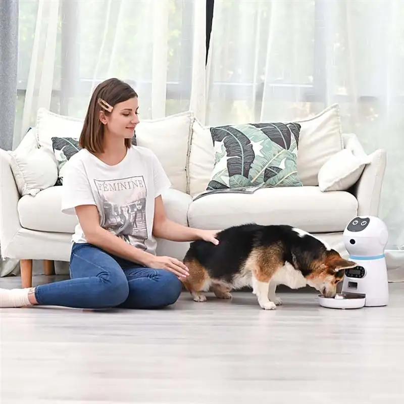 Automatic Cat Feeder 3.5L Pet Food Dispenser Feeder Medium And Large Cat Dog 4 Meal Voice Recorder And Timer