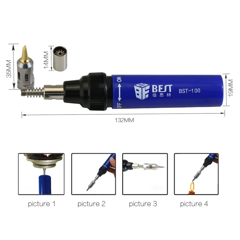 Лучший случайный цвет BST-100 газовая ручка надувная Сварка чистый Железный Бутановая Ручка Тип Газовый паяльник