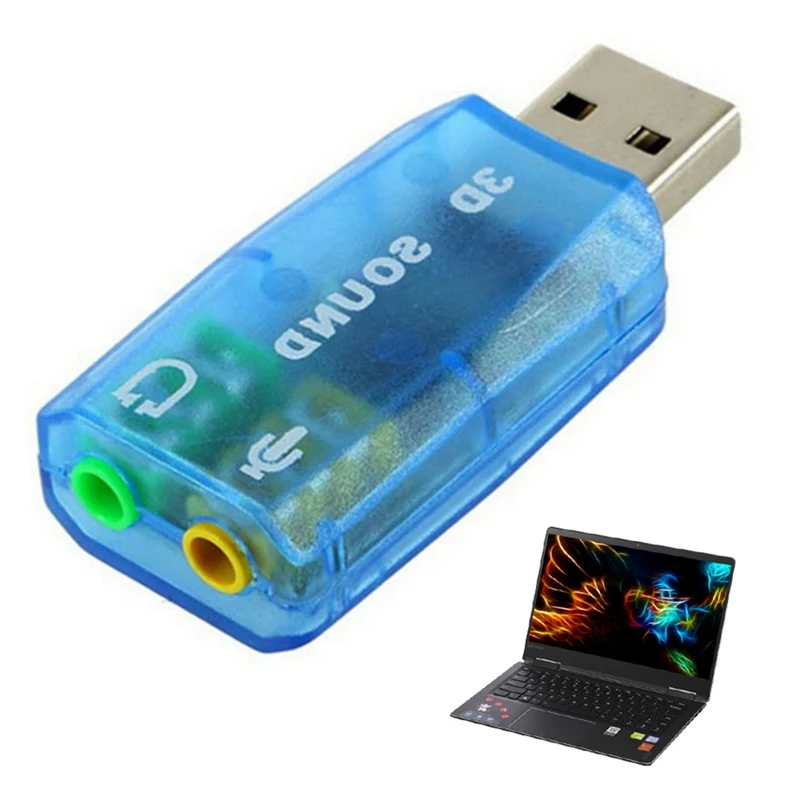 Аудио адаптер Звуковая карта 5,1 USB 3,5 мм Микрофон Разъем для наушников внешний стерео динамик для ноутбука ПК компьютер