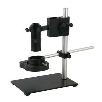 

Metal Video Microscope Camera Holder Stand Adjustable Microscope Stand LED Light Boom Stand+144 LED Light Ring+100X C-MOUNT Lens