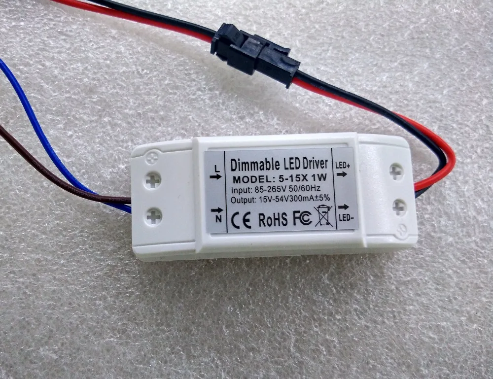 5 шт. приглушаемый 15x1W светодиодный драйвер источник питания с 110 В/220 В мА 9 Вт 10 11 12