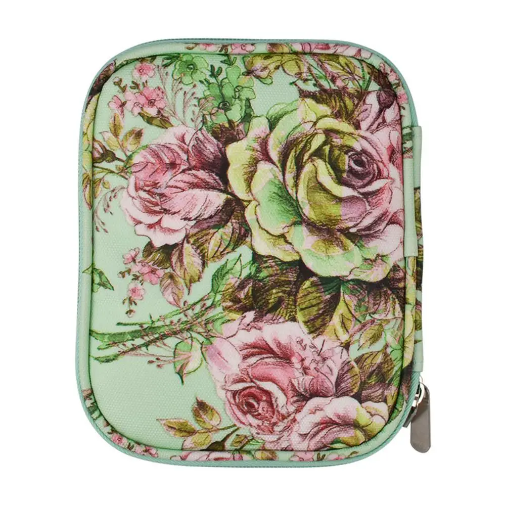 

Handmade Weaving Sewing Tool Storage Bag Green Peony Pattern Diy Crochet Knitting Needle Organizer Crochet Bag
