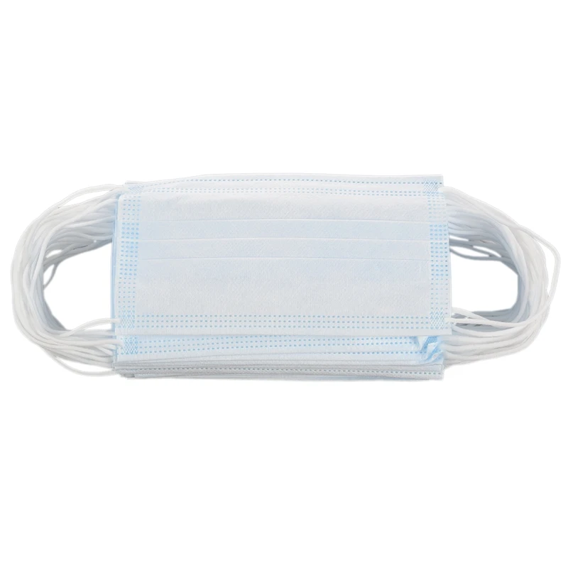 

50 Pcs Solid Color Face Mouth Masks Non Woven Disposable Anti-Dust Earloops Masks