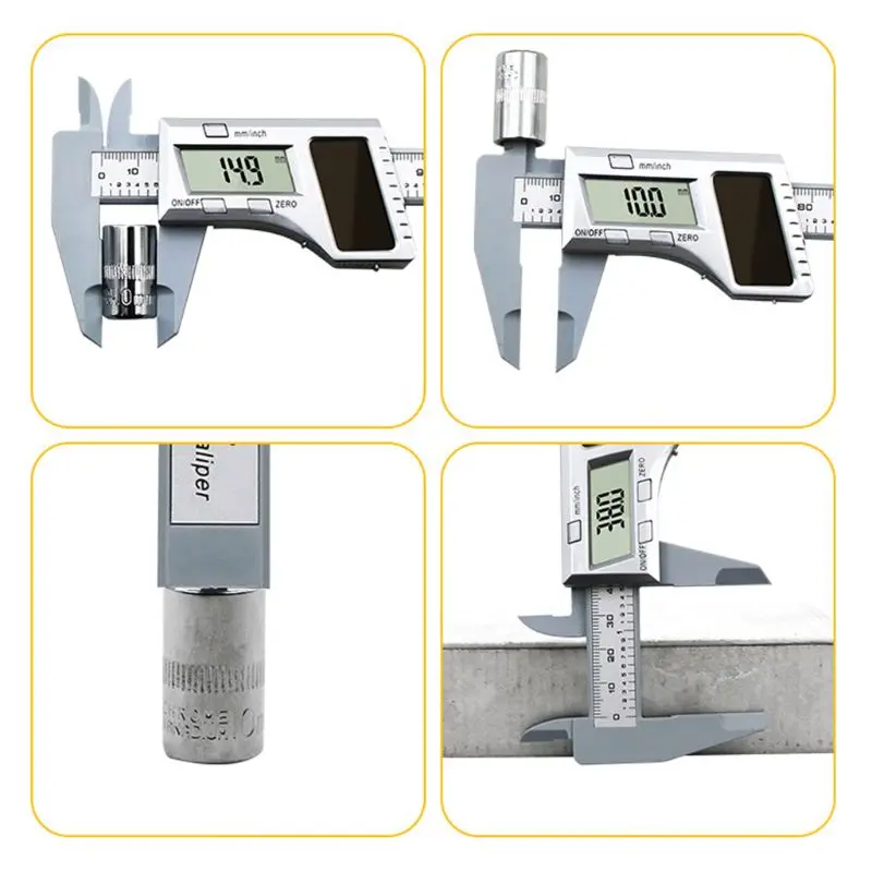 Электронный цифровой штангенциркуль на солнечной энергии с ЖК-дисплеем и микрометром 0-150 мм 94 шт