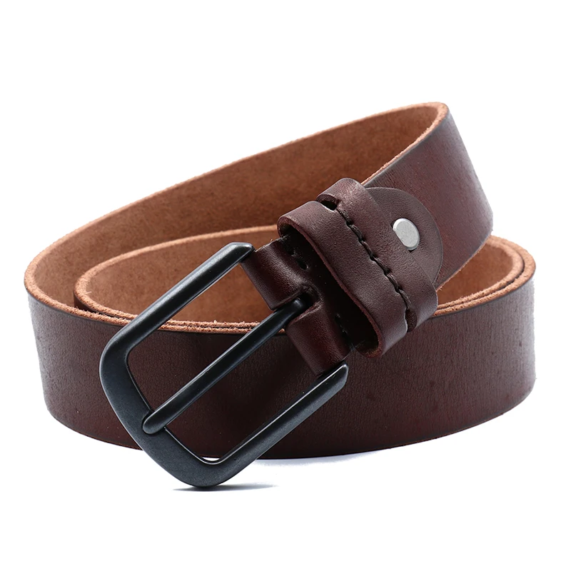

Genuine Leather Belt Men Luxury Top Leather Cowhide Belt High Quality Pin Buckle Male Belts