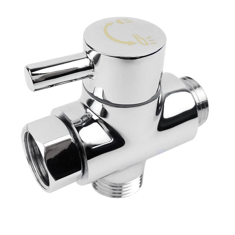 SOLID 3-way diverter valve 1/2 inch IPS shower system spare part copper chrome plating toilet t valve