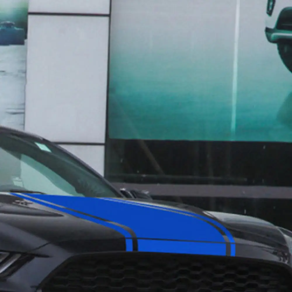 Универсальная автомобильная наклейка Mustang Racing Dual Stripe Hood виниловая графическая