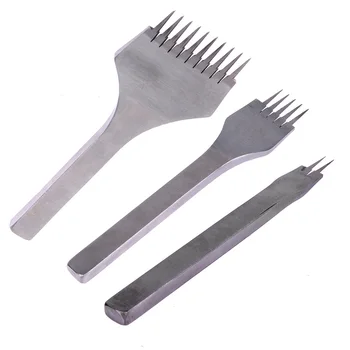 

Leather Craft Tools Set Hole Chisel Graving Stitching Punch Tool 2+5+10 Pins Kit