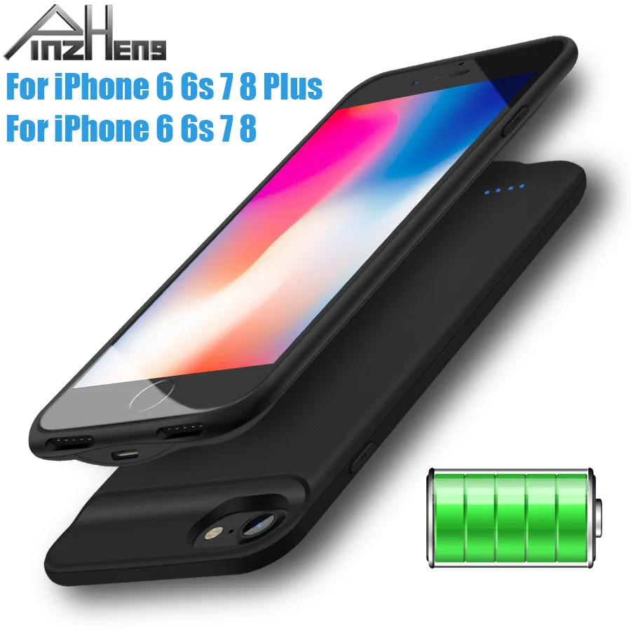PINZHENG чехол для зарядки аккумулятора iPhone 6 7 8 6s Plus чехлы тонкий внешний | Мобильные
