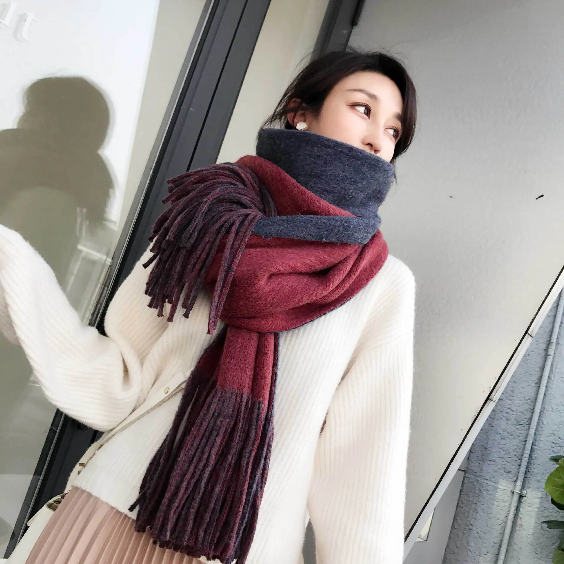 Шарфы Для Дамский зимний шарф модные пашмины квадратные кашемировые шарфы