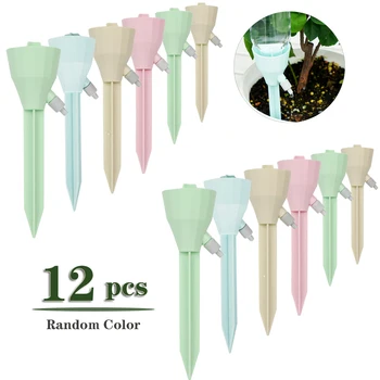

12pcs Automatic Watering Spike Auto Drip Irrigation Adjustable Equipment Nail with Slow Release Control Valve for Garden Plants