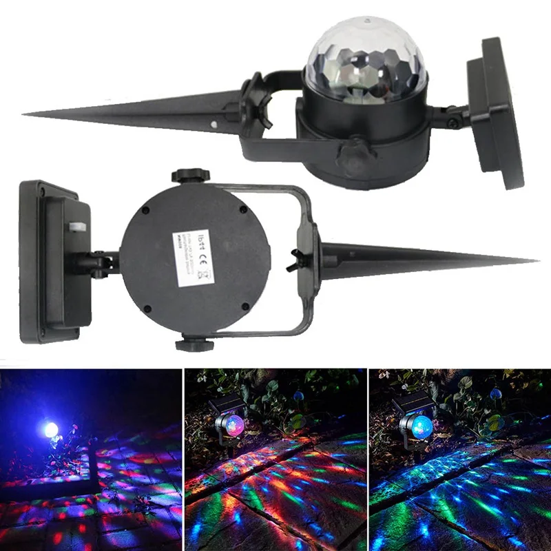 

Solar Projection Lamp RGB Rotatable Crystal Magic Ball Christmas Disco Stage Light Outdoor Lawn Landscape Pathway Yard Light