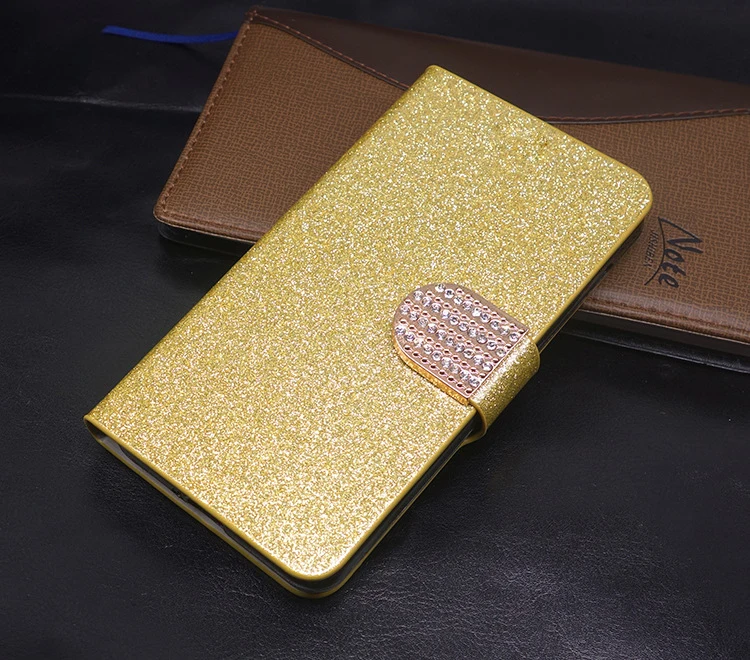 Чехол-кошелек для Oukitel C17 Pro, чехол с отделением для карт и подставкой из искусственной кожи, откидной Чехол s для Oukitel C17 C17Pro, чехол - Цвет: Gold With Diamond