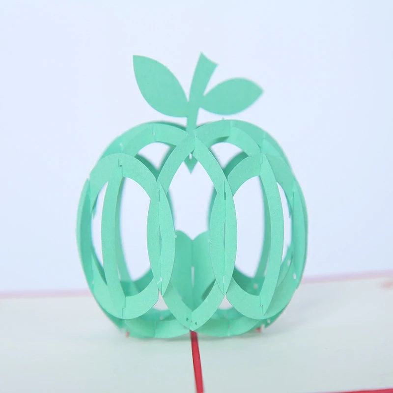 

Christmas 3D Apple Greeting Card Korea Handmade Christmas Eve Wish Card Greeting Card