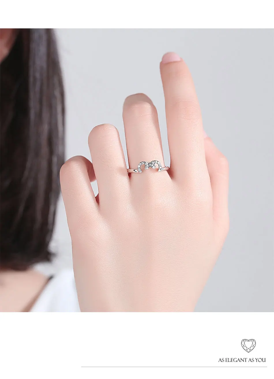 925 пробы серебряные кольца на палец Минни с кристаллами CZ Forever Heart Infinity Love Свадебные Кольца для женщин модные оригинальные ювелирные изделия