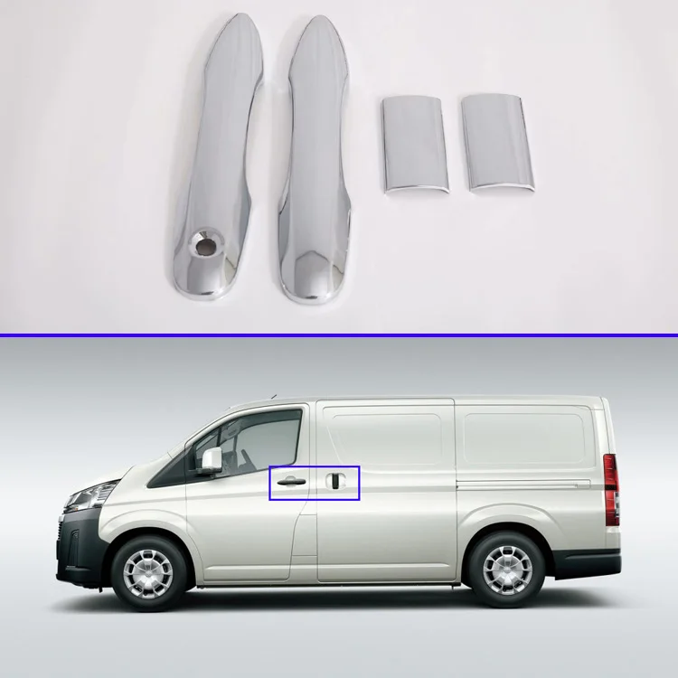 

For Toyota HiAce Sixth generation (H300) 2019 2020 ABS Chrome Door Handle Cover Trim Molding Accessories