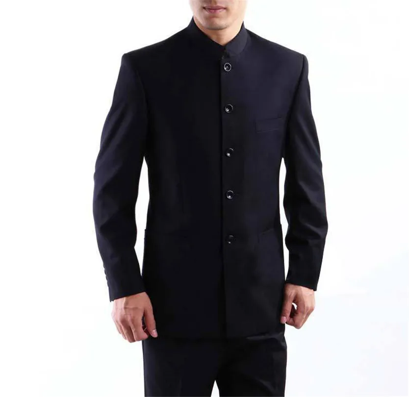 

Men Suits Big size Chinese Mandarin Collar Male Suit Slim Fit Blazer Wedding Terno Tuxedo 2 Pieces Jacket & Pant