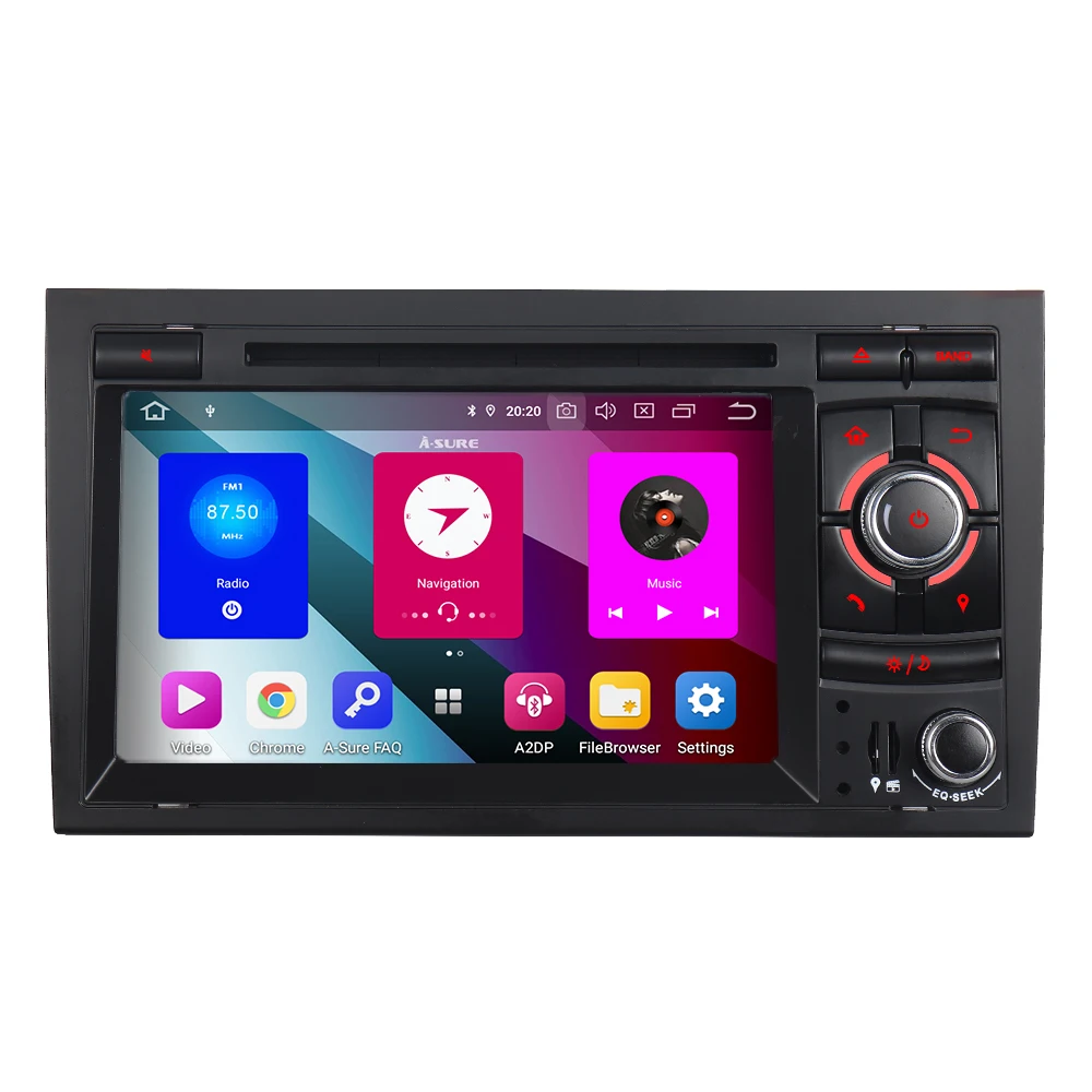 Discount A-Sure 7 Inch 2 Din 8 Core Android 9.0 Radio GPS DVD Player Navigation For Audi A4 (2002-2007) S4 RS4 8E 8F B9 B7 SEAT EXEO RNS 2