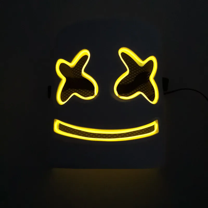 Цвет: желтый Украшение «сделай сам» DJ EL провода шлем с led подсветкой маска для косплея на Хеллоуин маска полный уход за кожей лица Косплэй опора для Хэллоуина бара маски ночного света - Испускаемый цвет: Цвет: желтый