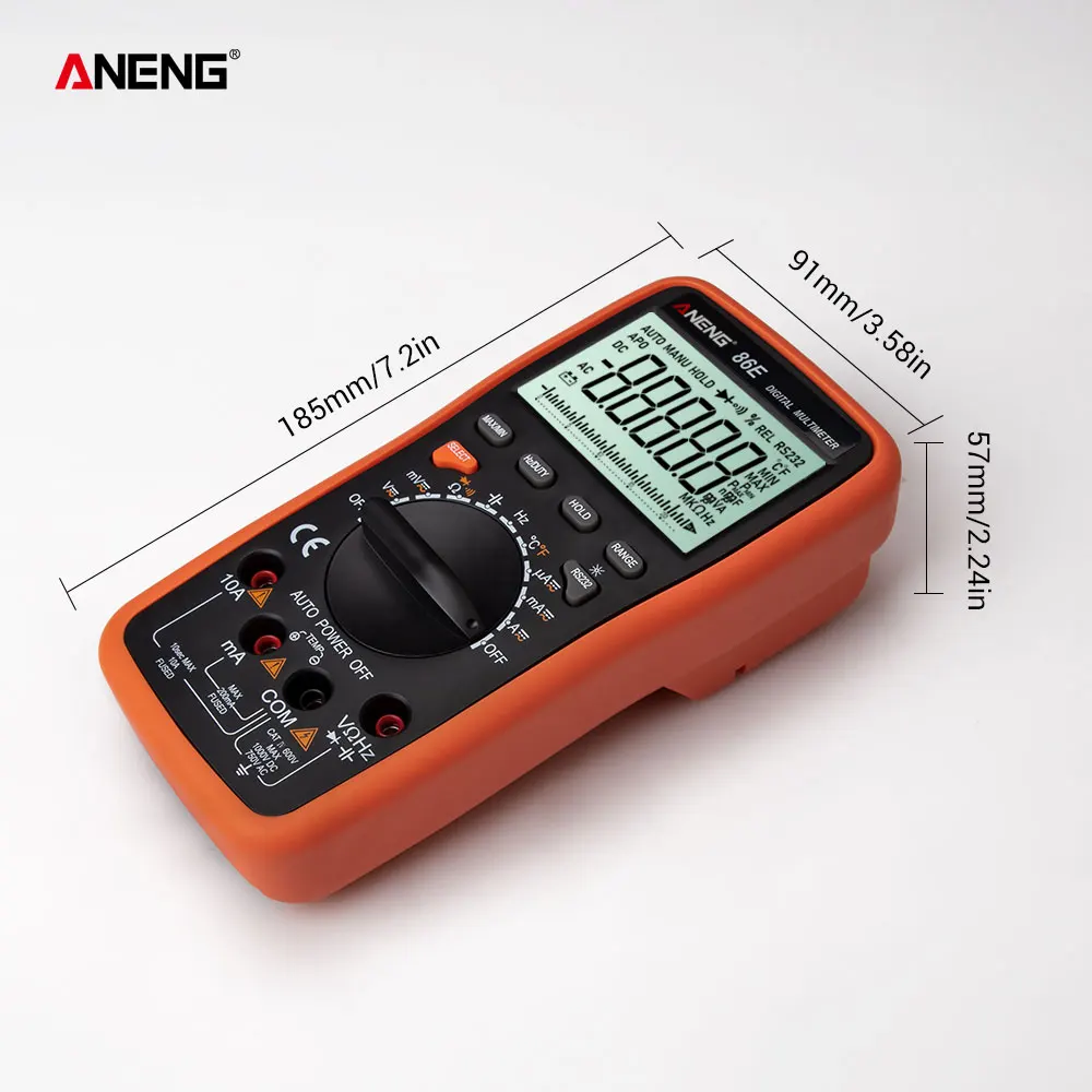 ANENG 86E 750 V/1000 V Цифровой мультиметр Измеритель сопротивления тока поддержка температуры и бара