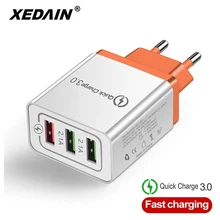 Универсальный 3 Порты и разъёмы USB Зарядное устройство EU/US быстрое зарядное устройство 3,0 3A быстрый USB Зарядное устройство с функцией быстрой зарядки, совместимый с iphone samsung Xiaomi huawei