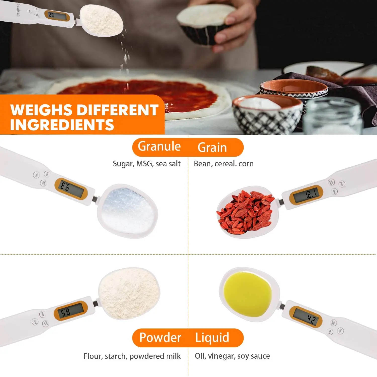 500g/0.1g Kitchen Scales Measuring Cup Baking Accessories LCD Display Electronic Digital Spoon Power Electronic Kitchen Scale