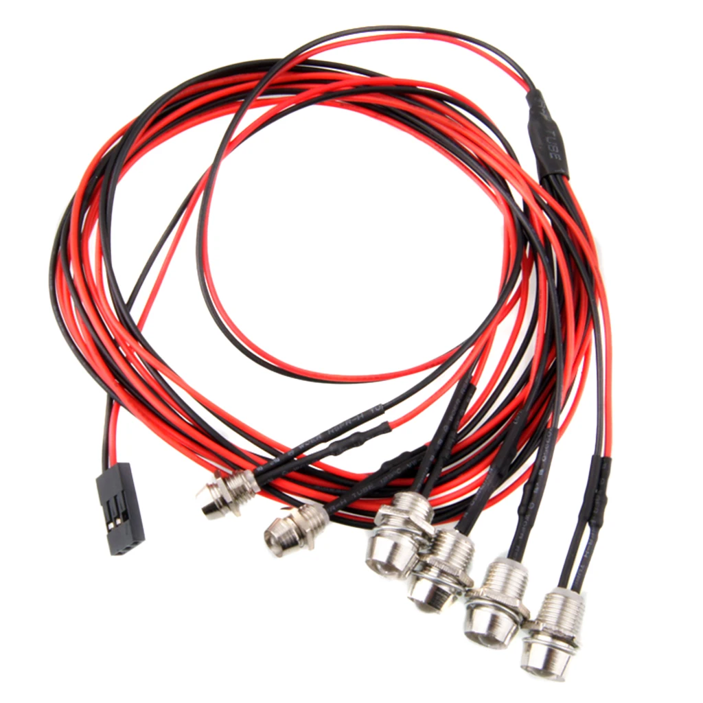 6pcs LED Light Headlight Kit for 1/5 1/8 1/10 1/12 1/16 RC Car Truck Model Accessories