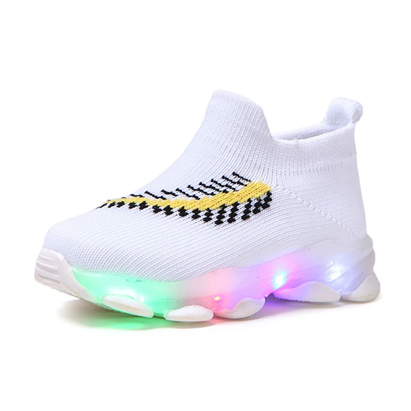 

Fashion Children Led Shoes For Girls Mesh Breathable Flashing Lights Sneaker Toddlers Boys Kids Running Sports Shoes