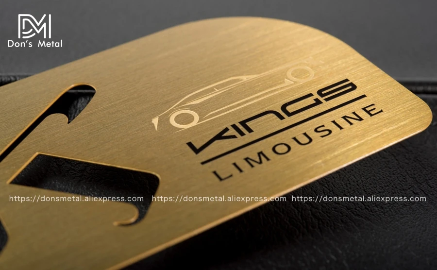 Gold hollow stainless steel business card and black membership card stainless steel metal business card 