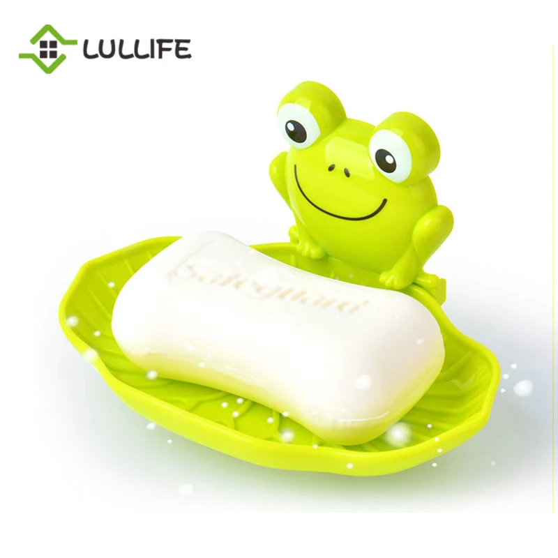 

Protable Cartoon Animals Soap Holder No Drilling Wall Mounted Bathroom Soap Dishes Home Sponge Soap Box Sponge Container Storage