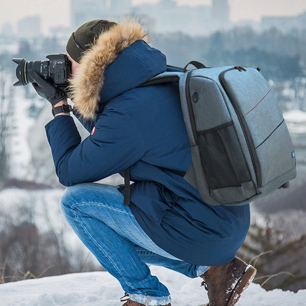 SLR DSLR солнцезащитные очки Водонепроницаемый устойчивый к царапинам мешок еды большой емкости путешествия молния двойной плечо открытый ноутбук камера рюкзак
