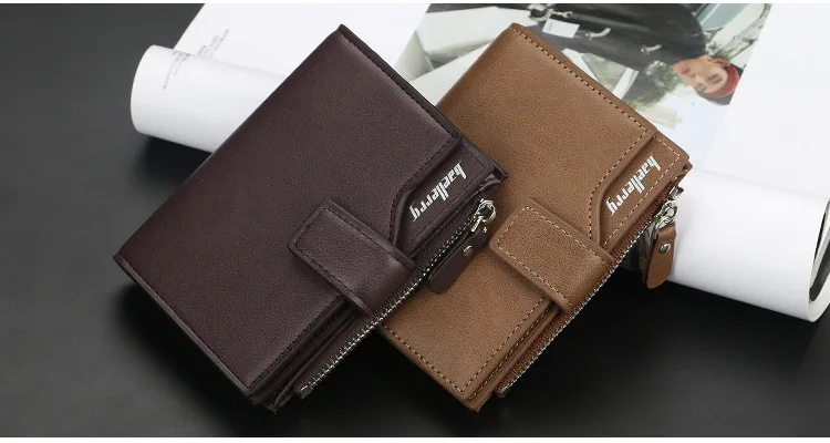 Baellerry деловой мужской кошелек Кожаные мужские бумажники, кошельки короткий дизайн мужской Кожаный клатч-портмоне мужская сумка для денег