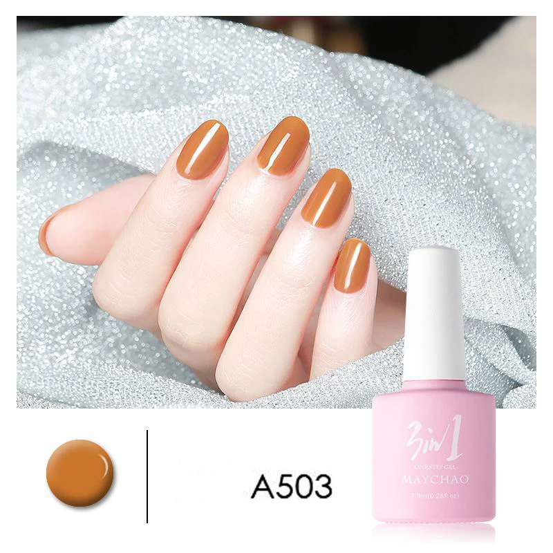 MAYCHAO 36colors 3 in 1 Gel Nail Polish UV LED Gel Varnish Soak Off Nail Lacquer For Autumn Winter Long-lasting - Цвет: A503