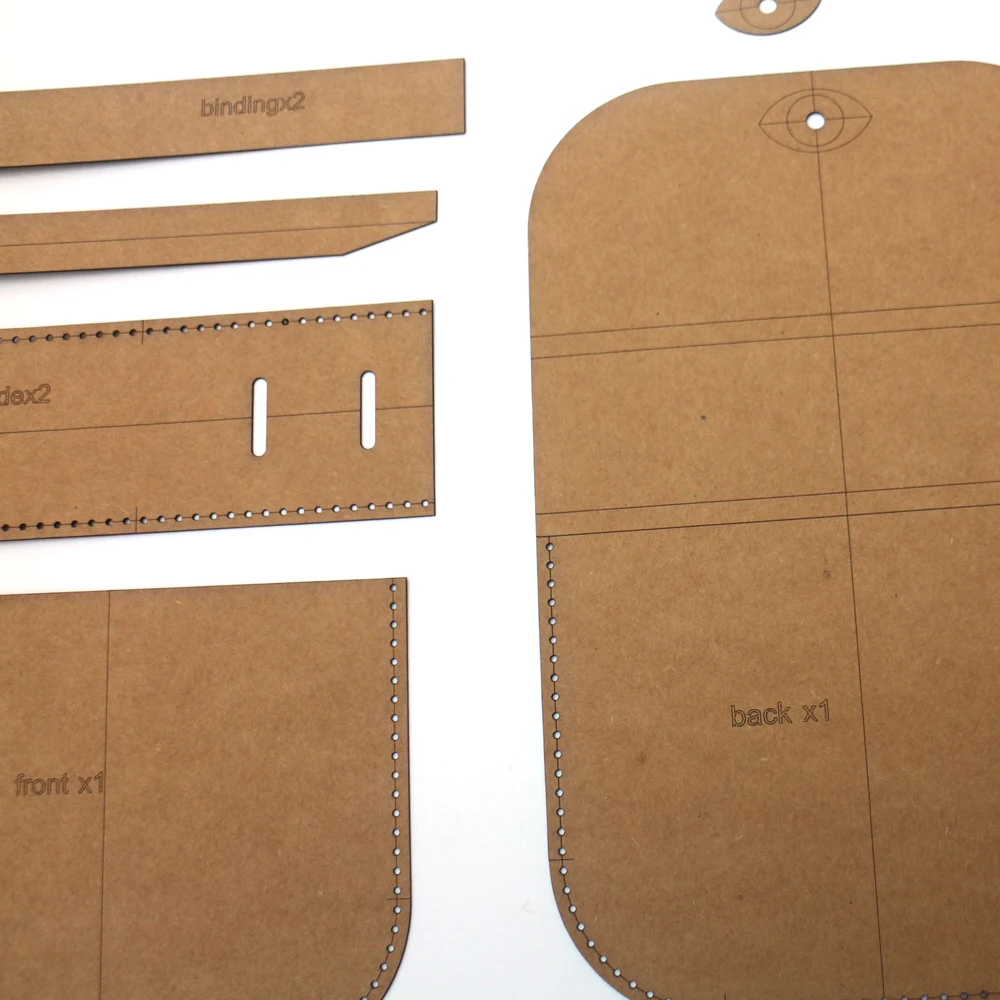 DIY Leather Craft Small Shoulder Bag 500gsm Kraft Paper Cardboard Sewing Pattern 13x10x4cm
