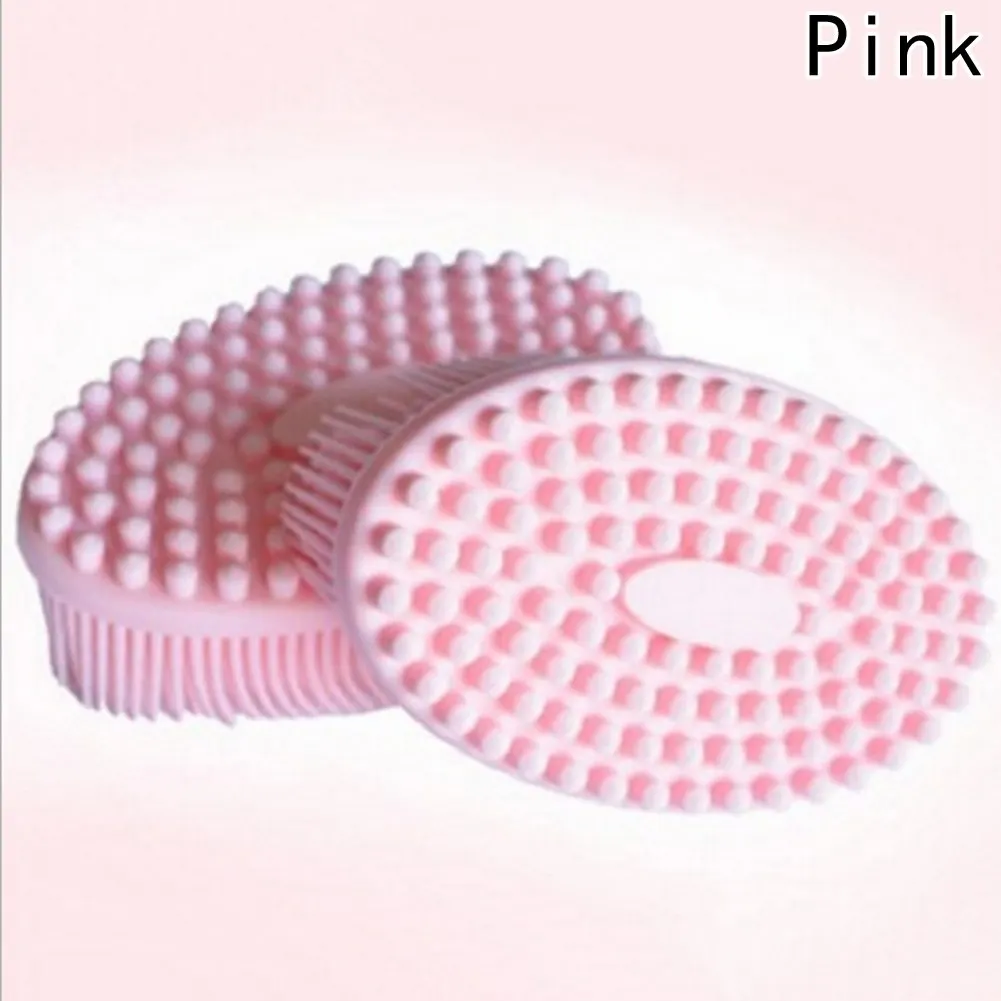 HG8067PK 1 pc shower silicone brush ultra soft gel bath and shower massage brush head massage shampoo brush gentle touch cleaning tools - Цвет: HG8067PK