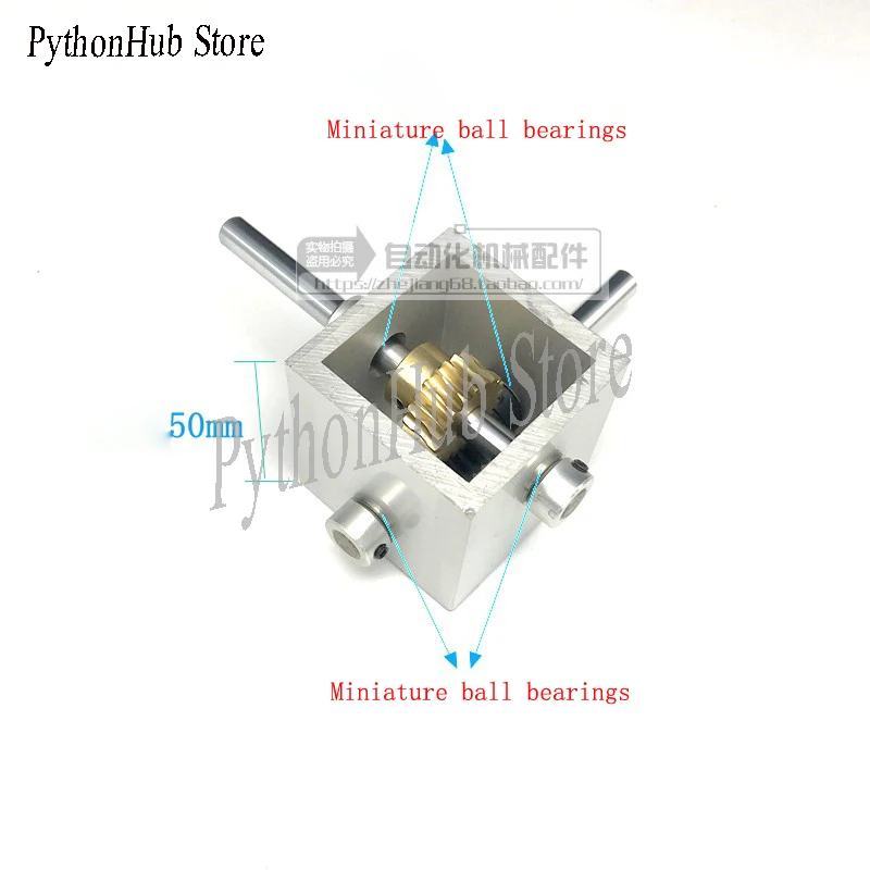 

Worm Gear Reducer Small Gearbox 90 Degree Right Angle Reversing Gear Box 1:10 1:20 Angle Device