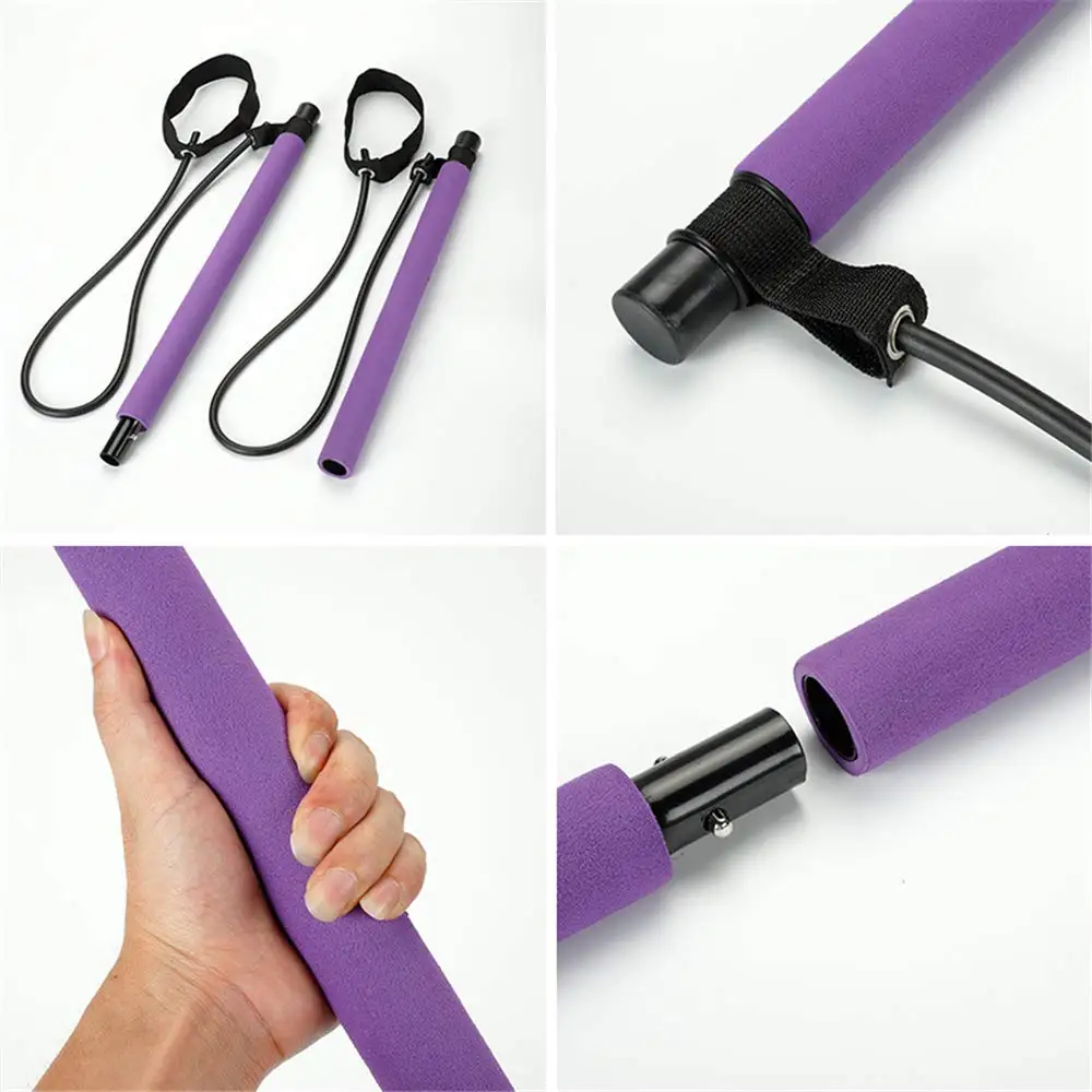 Portable Pilates Bar Kit Resistance Band Yoga Pilates Stick Yoga Exercise  Bar Foot Loop for Yoga Stretch Sculpt Twisting Sit-Up - AliExpress