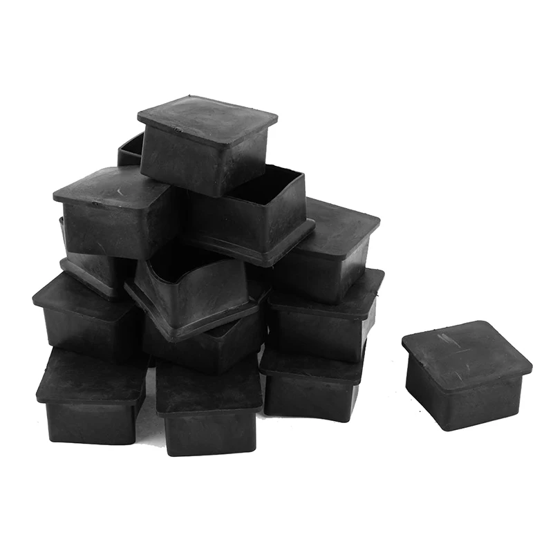 

40mm x 40mm Square Rubber Furniture Leg Foot Cover Protector 24 Pcs