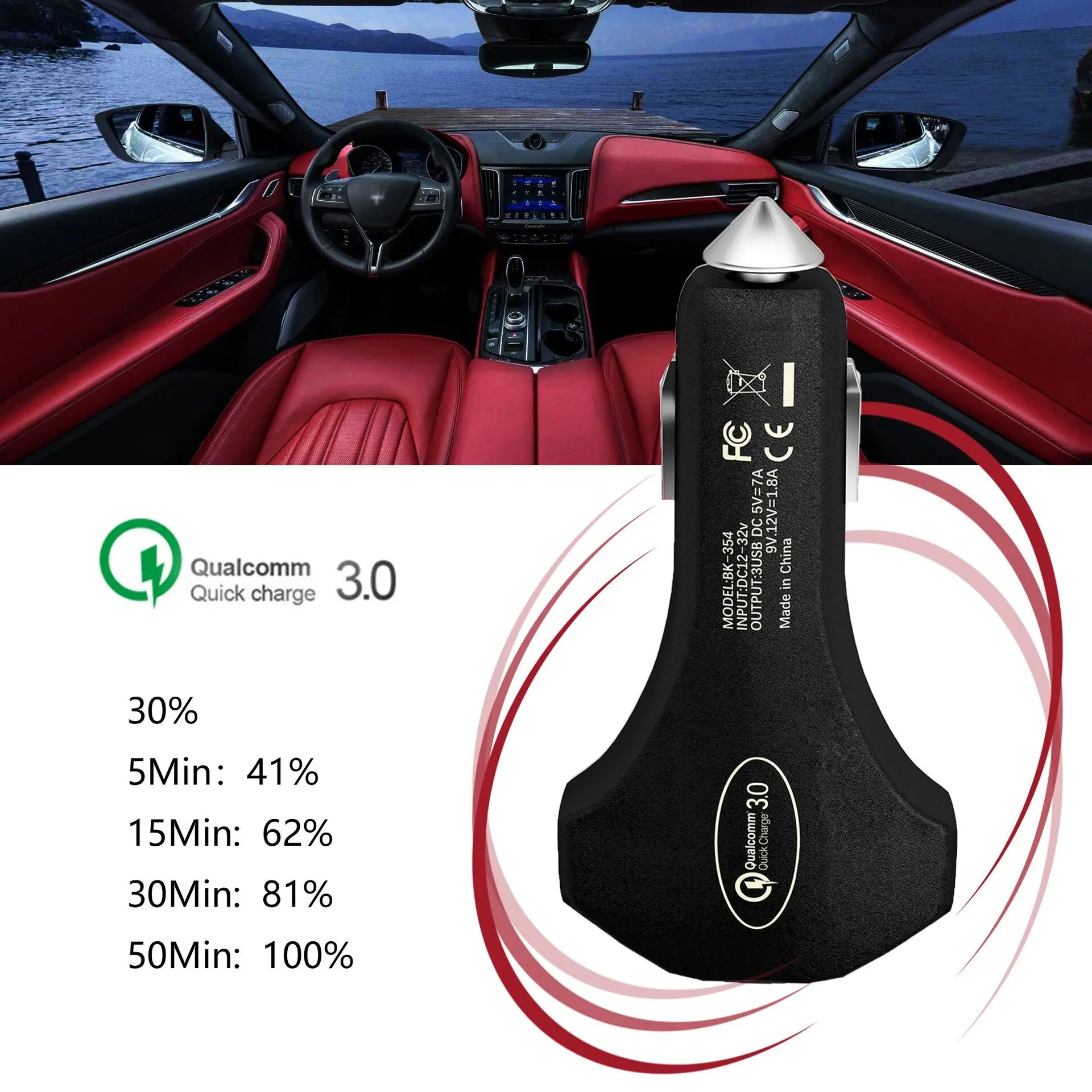 QC3.0 12V 3.5A Быстрая зарядка двойной USB Автомобильное зарядное устройство type-C Быстрая зарядка для iphone EX huawei samsung Xiaomi