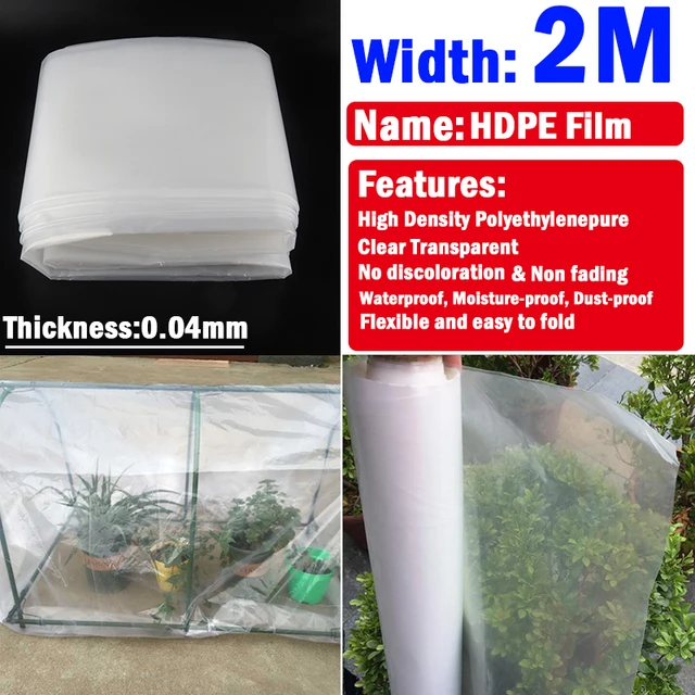 Szélesség 2 M Vastagság 0,04 Mm Hdpe Üvegházhatású Film Átlátszó Mezőgazdasági Növények Meleg Borítás Esőálló Kerti Támogatás