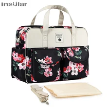 Bolsas de pañales para bebé, bolso de maternidad de hombro de gran capacidad a la moda, organizador de pañales de viaje al aire libre impermeable, bolso para cochecito